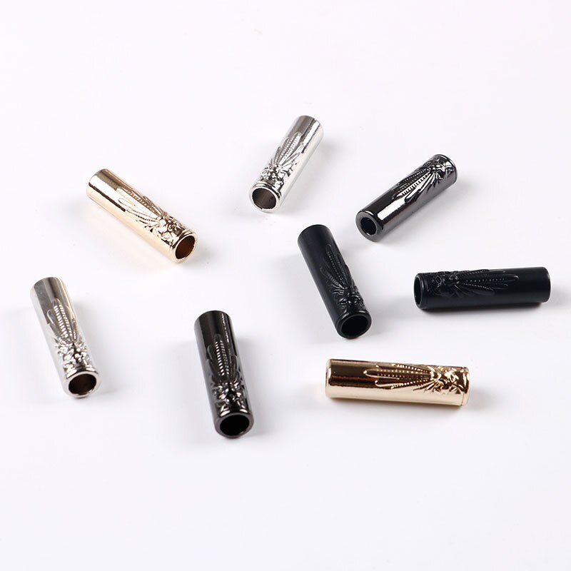 Tope con patrón de libélula en relieve de 27,5mm de altura, extremos de cuerda, tapa de cordón, enganches, accesorios para cordones de ropa