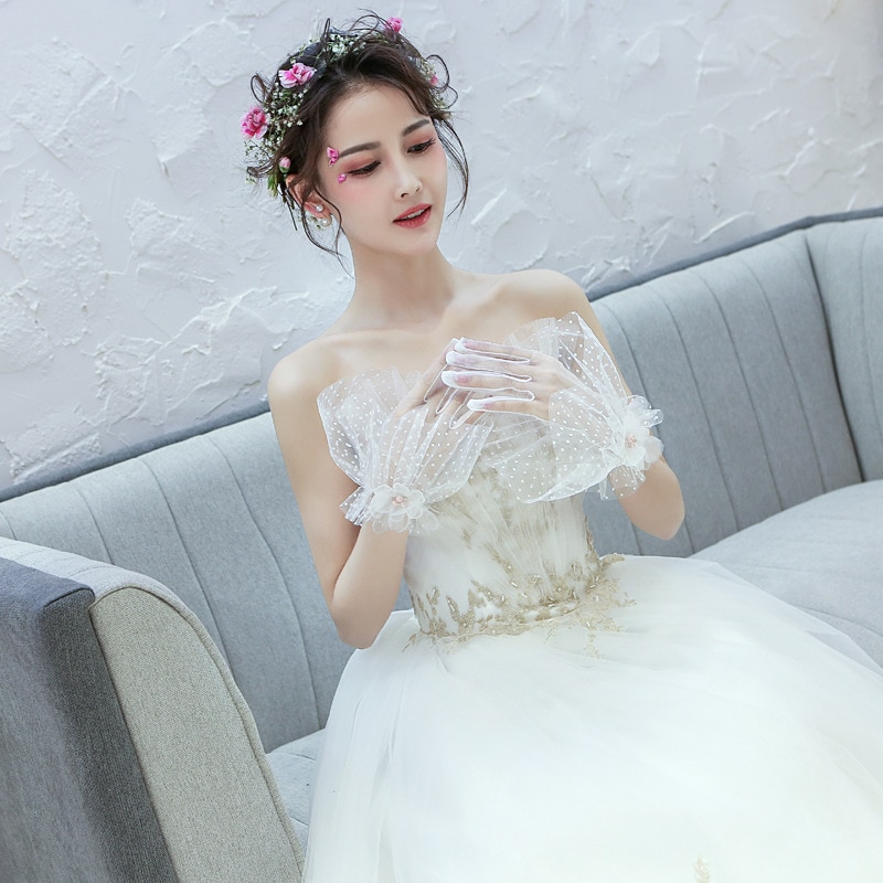 wedding dress gloves short full finger lace gloves