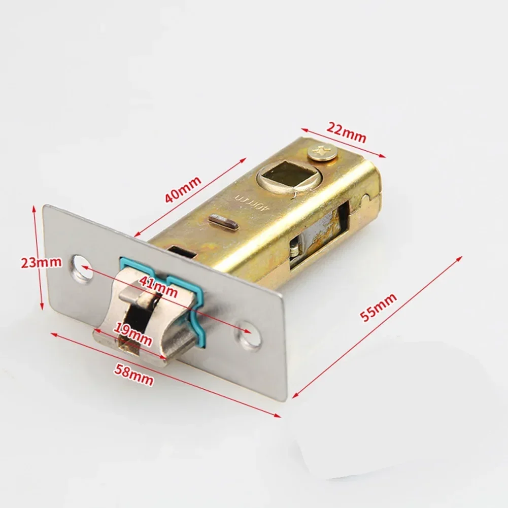 Door Hardware Tubular Latch Zinc Alloy For Nsprung Door Reversible Right Handed Rotatable Tubular Tenon Unsprung Door 40mm: light yellow
