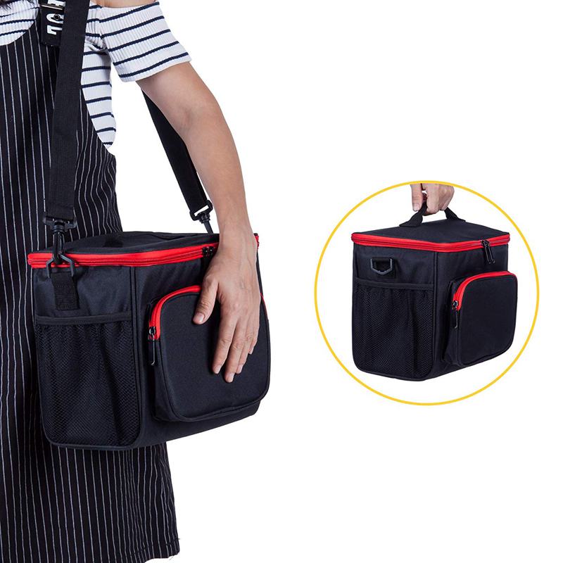Saco de almoço isolado para homens das mulheres refrigerador crianças tote comida piquenique térmico lancheira, preto