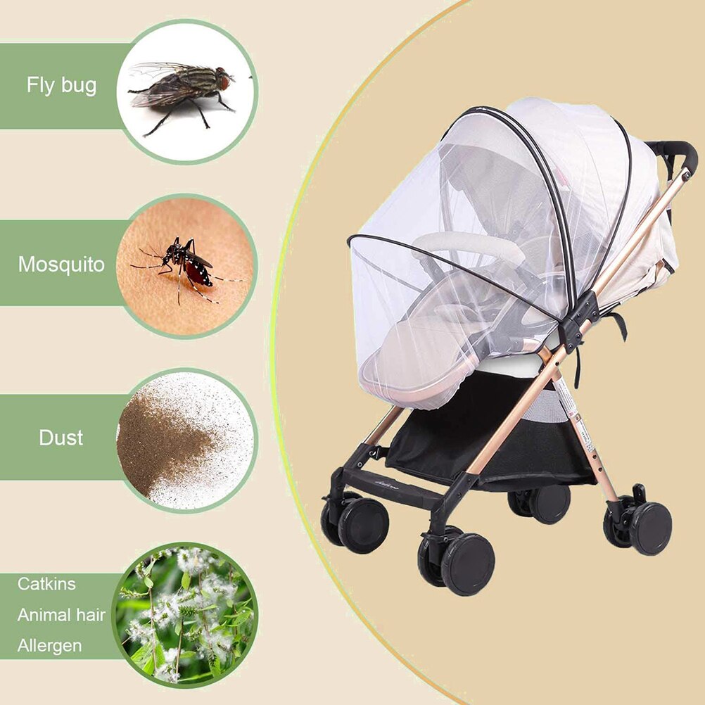 Universal- Moskito Netz Baby Kinderwagen Insekt Netz mit Reißverschluss für Tragetasche Baby-reisebett Kinderwagen