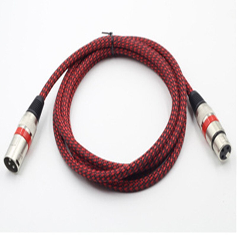 XLR Cable 3 pin Male To Female Adapters XLR Extension Cables Aux Jack For Microphone Mixer Amplifier Audio Cable: Red Black Net / 3m