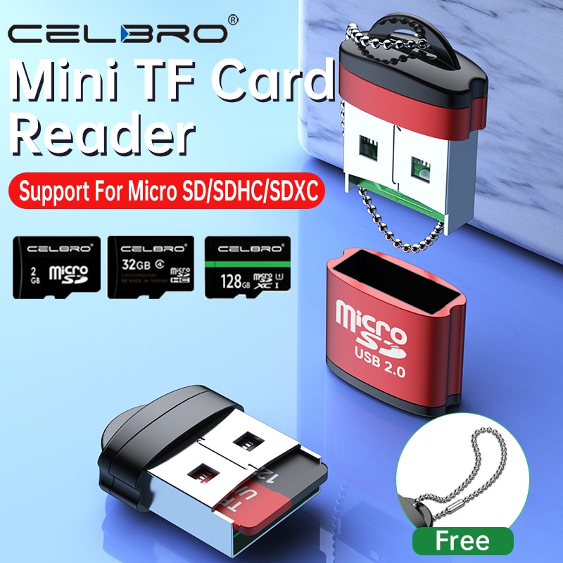 2Pcs Mini Usb Tf Sd Micro Reader Geheugenkaart Otg Type C Adapter Voor Auto Camera Laptop Notebook T flash Usbc Converter Sleutelhanger