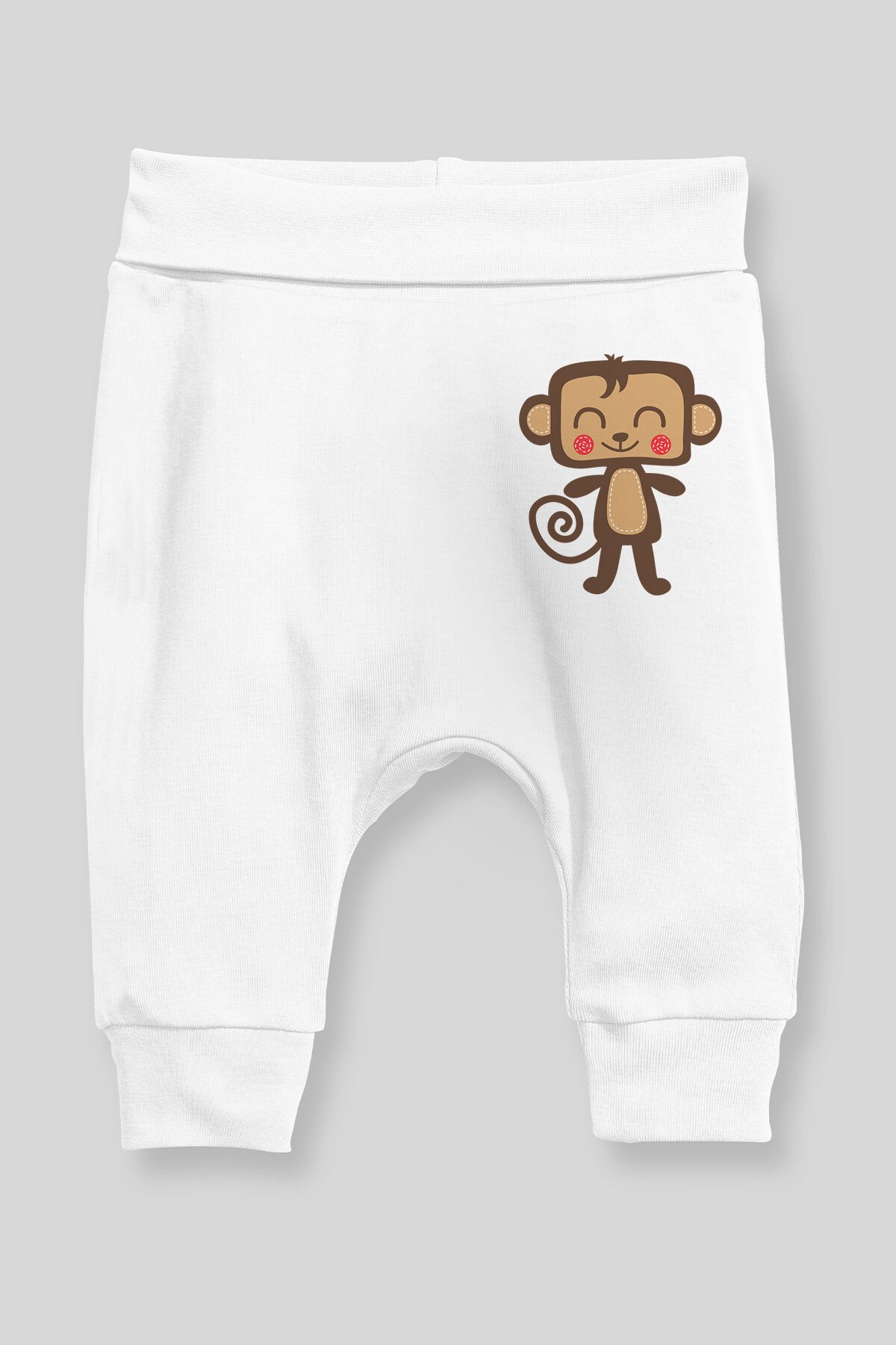 Angemiel Baby Sweet Smiling monkey Baby Boy Harem Pants Pantalon White