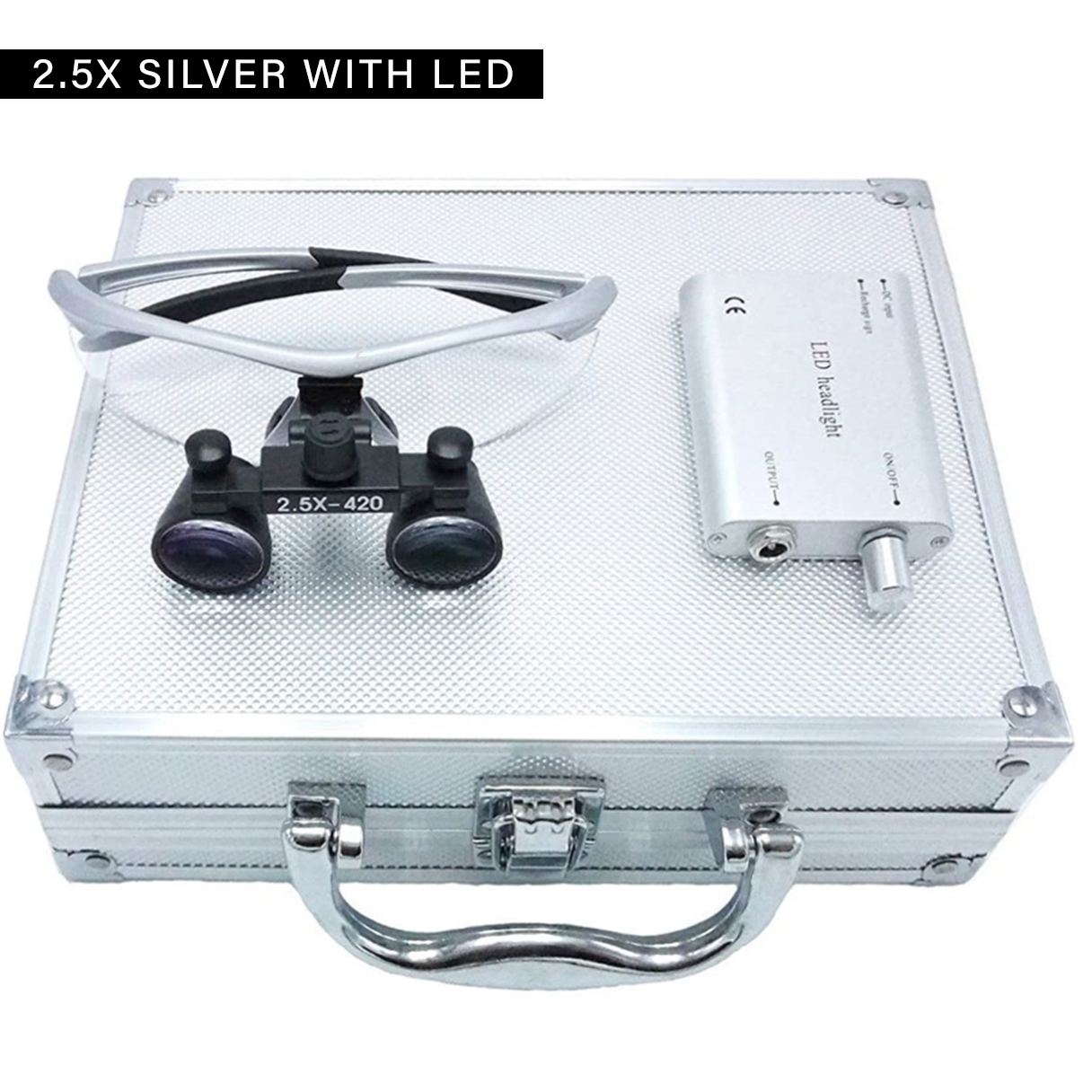 3W 2.5X/3.5X dental Loupes Magnifier Binocular Surgery Surgical Operation Loupe with Spotlight LED Headlight Magnifying Glass: Ivory