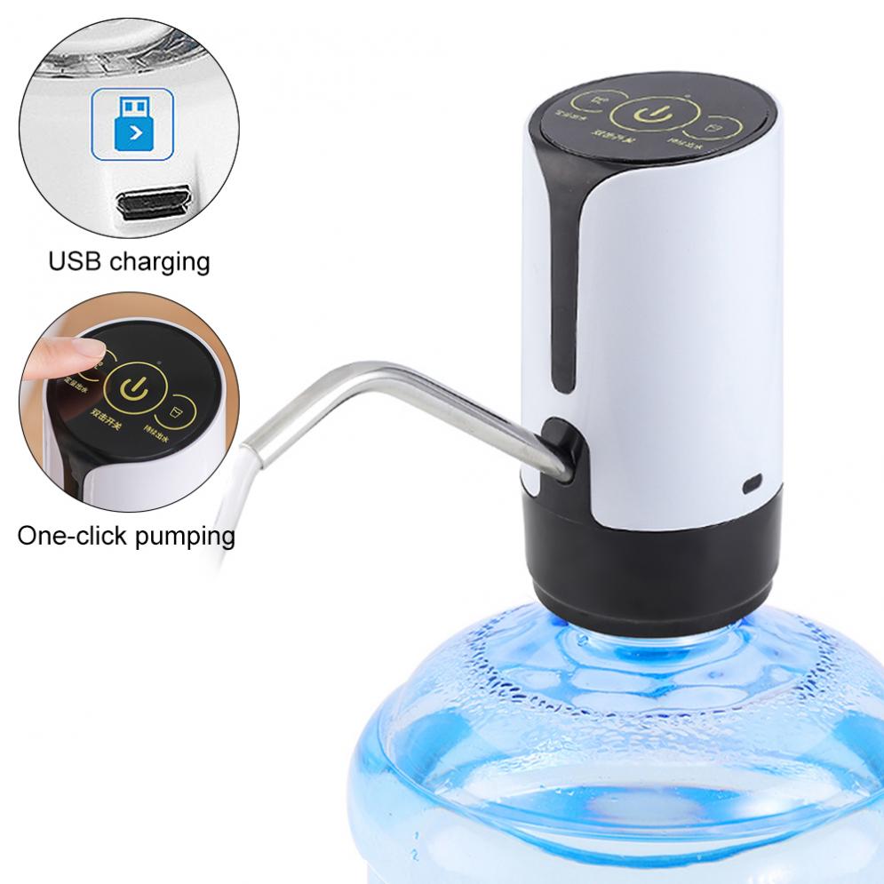 Twee Soorten Draagbare Touch-Knop Oplaadbare Elektrische Intelligente Waterpomp Met Usb Kabel En 304 Roestvrij Stalen Buis