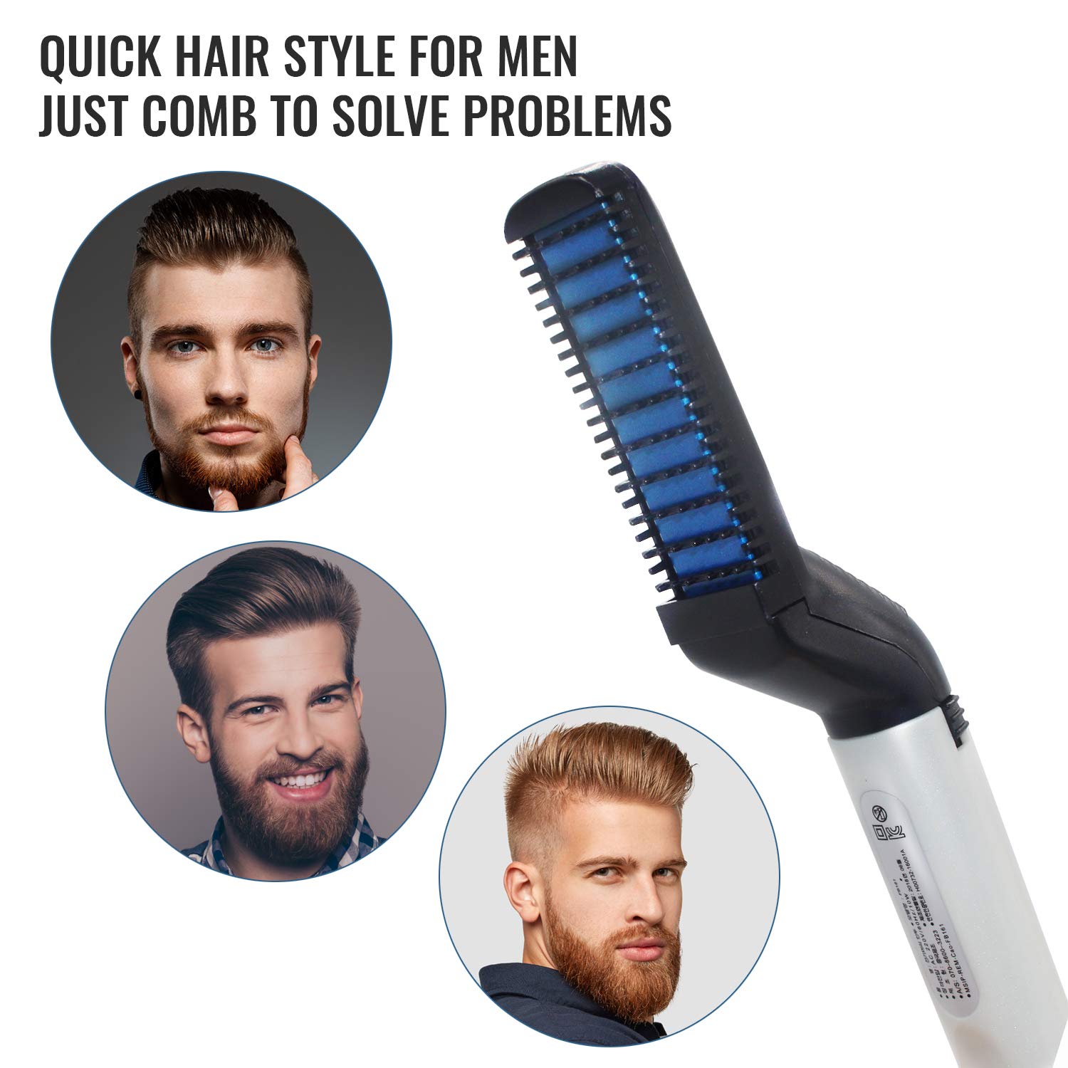 Multifunctional Electric Heat Beard Straightening Comb Beard Straightener Hair Curler Comb Brush Beard Styling Tools