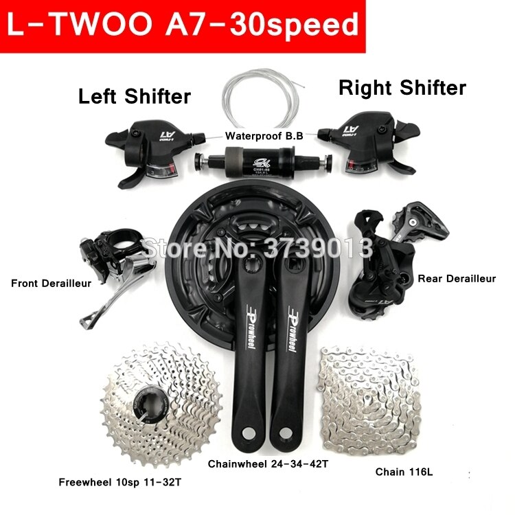 L-TWOO A7 10sp grupo bicicleta de montaña 30 velocidad cambio Chainwheel metamorfo Cadena de Cassette Kit de rueda libre shimanoMT200 freno de disco