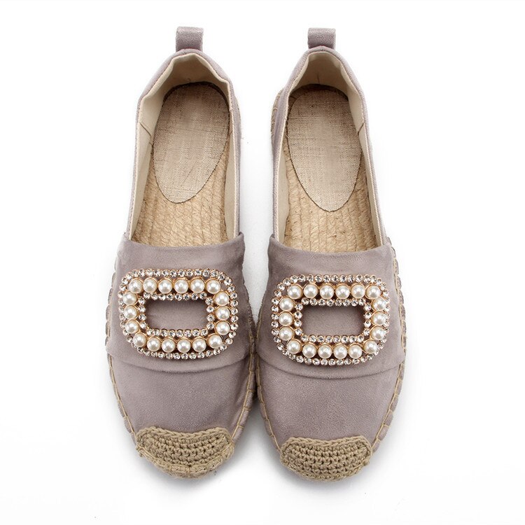 femmes chaussures printemps bout fermé espadrilles plates: Gris foncé / 8