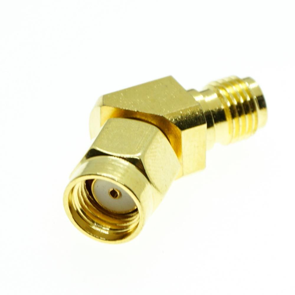 Rp Sma Naar Rp Sma Connector Socket Type L Rp Sma Male Naar Rp Sma Vrouwelijke 45 135 Graden schuine Hoek Goud Messing Coaxiale Rf Adapter