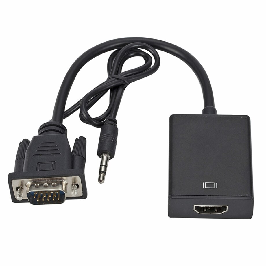 PzzPss HD 1080P VGA to HDMI-compatible Converter Adapter Cable With Audio Output VGA HD Adapter for PC laptop to HDTV Projector