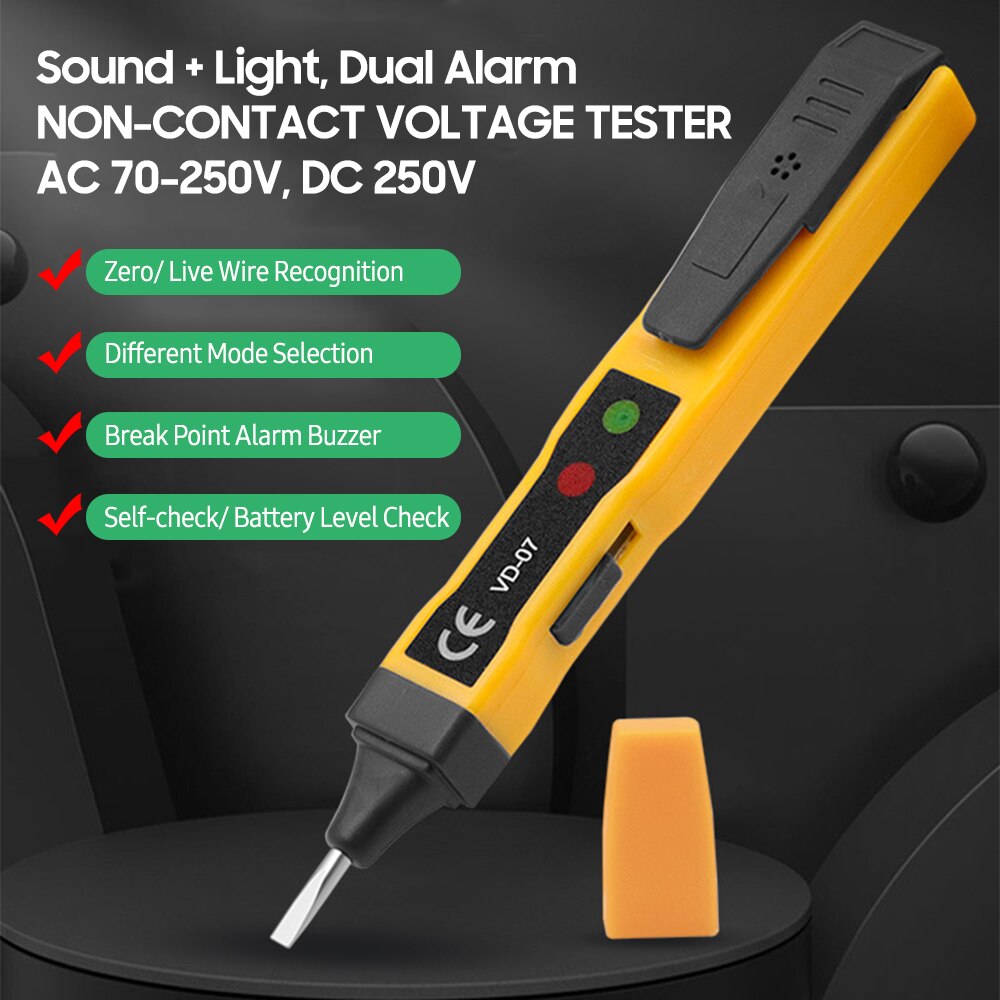 Non-contact AC Voltage Tester Pen AC 70-250V DC 25... – Grandado