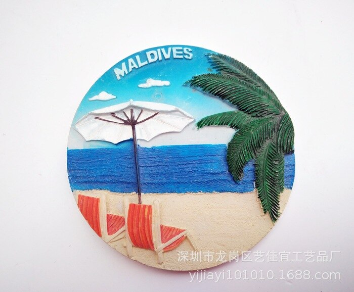 Køleskab magnet dekoration maldiverne havudsigt ø turisme souvenir harpiks køleskab magnet klistermærke køkken land rejse indretning: 5