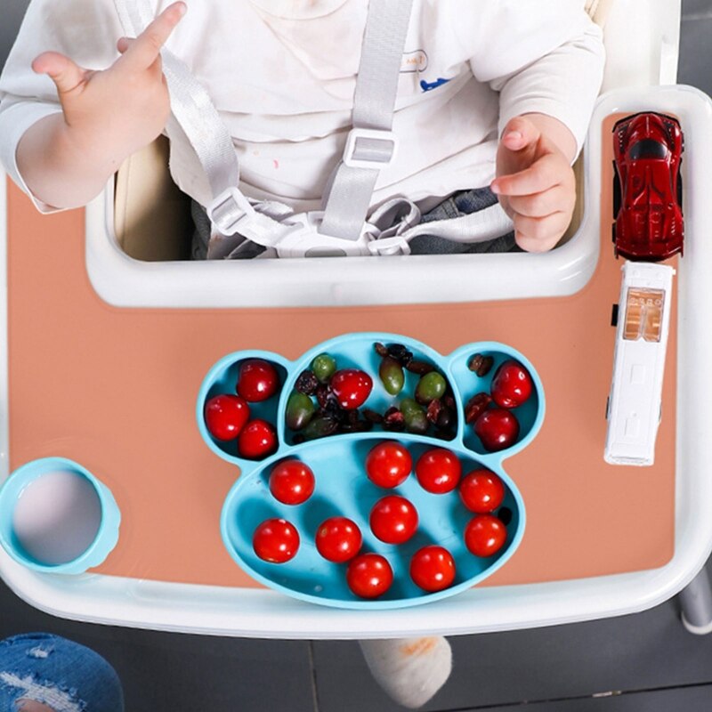 Silikon-tischset für kleinkinder, bpa-frei, rutschfest, wasserdicht, ölabweisend, tischunterlage, tragbare Baby-essmatte, wiederverwendbar