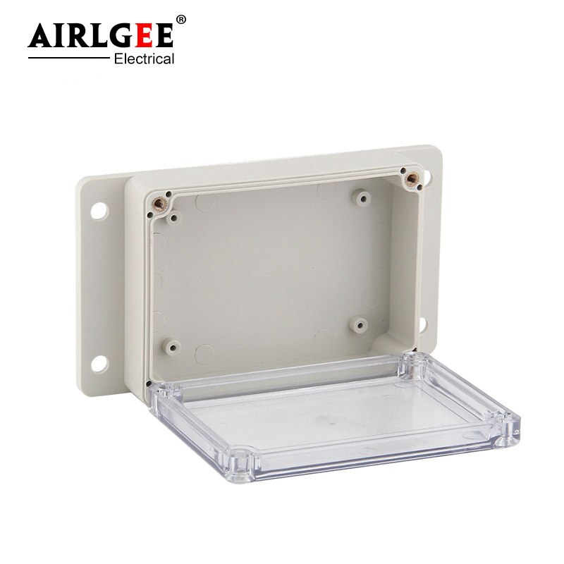 Caja de conexiones de cable de plástico ABS, cubierta transparente de 115x85x35mm, caja eléctrica impermeable IP65, distribución de oreja a prueba de polvo