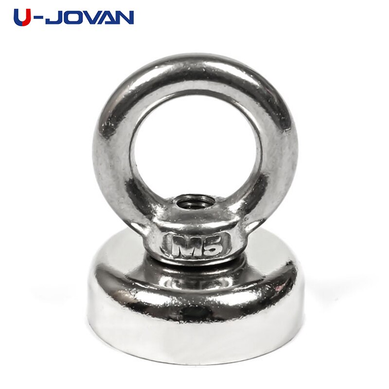 U-JOVAN Diameter Van 25 Mm Zilver Super Vissen Krachtige Eyebolt Ring Magneten Diepzee Voor Sterke Magneet Circulaire