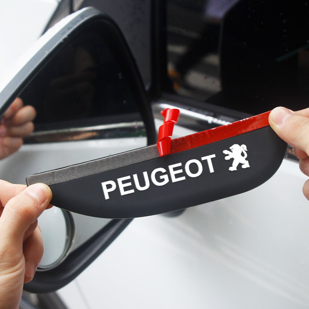 2 sztuk miękkie gumowe elastyczny naklejka na samochodowe lusterko wsteczne, odporny na deszcz, brwi dla Peugeot 107 108 206 207 308 307 407 508 2008 3008 RCZ