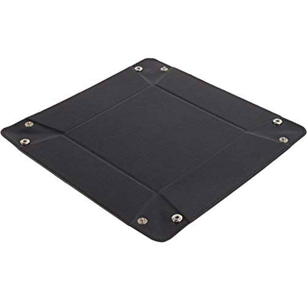 Xrhyy pu læder kammertjener bakke terningeholder multi-brug catchall bakke desktop natbord organisator sengekant caddy til kontoret eller hjemmet