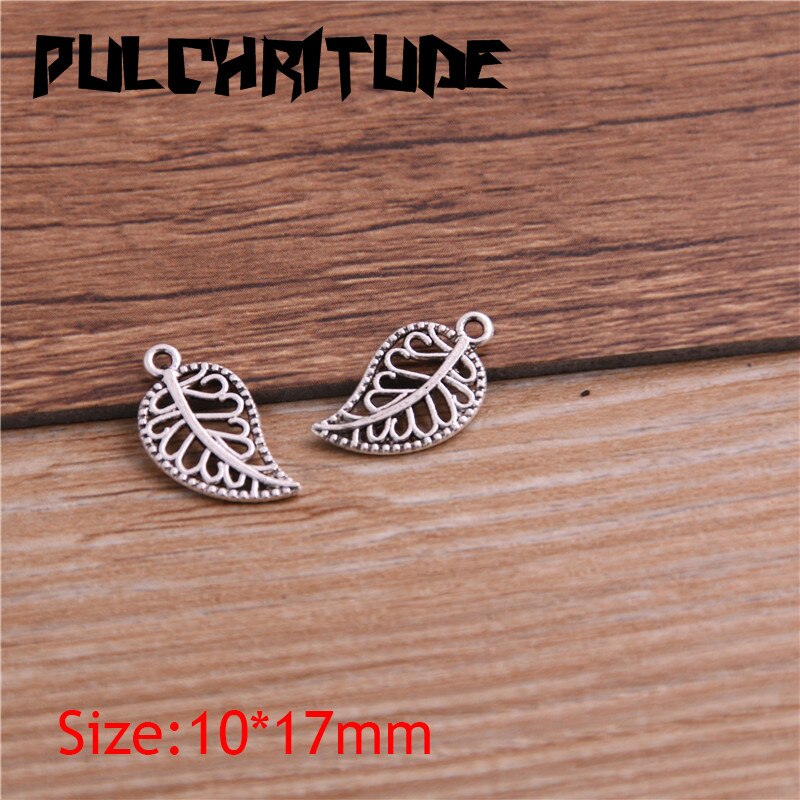 50Stck 10*17mm Metall Legierung Zwei Farbe Doppel Kleine Blätter Reize Anhänger Für Schmuck, sterben DIY Handgemachten handwerk