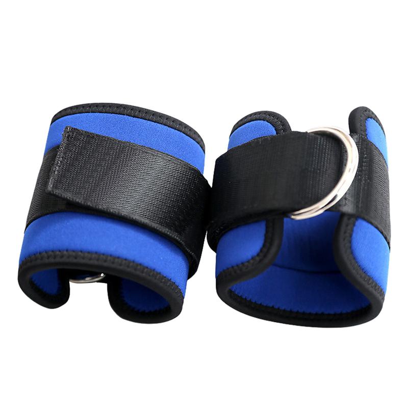 2 stuks Sport Enkelbandjes D-ring Enkel Kalveren Band voor Gym Workouts Machines Been Oefeningen (Rosy): Blue