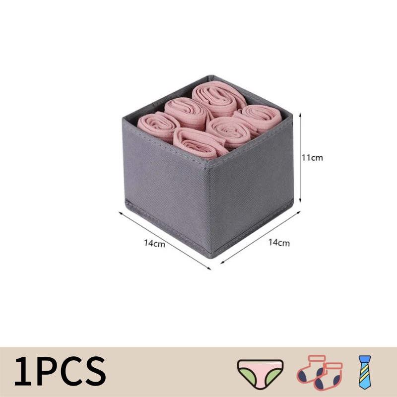 Organizador de ropa interior, caja de almacenamiento para sujetador, bragas, calcetines, cajas de almacenamiento, armario para dormitorio, organizador de ropa, separador de cajón plegable: Gris claro
