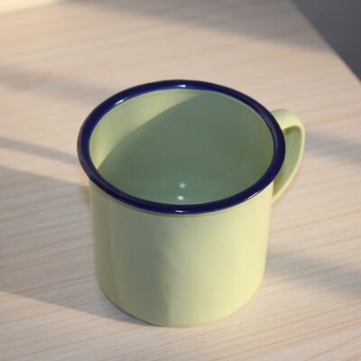 vintage mugs with handgrip metal cast iron traditional Chinese coffee mug: fruit green / 9X9cm 500ml