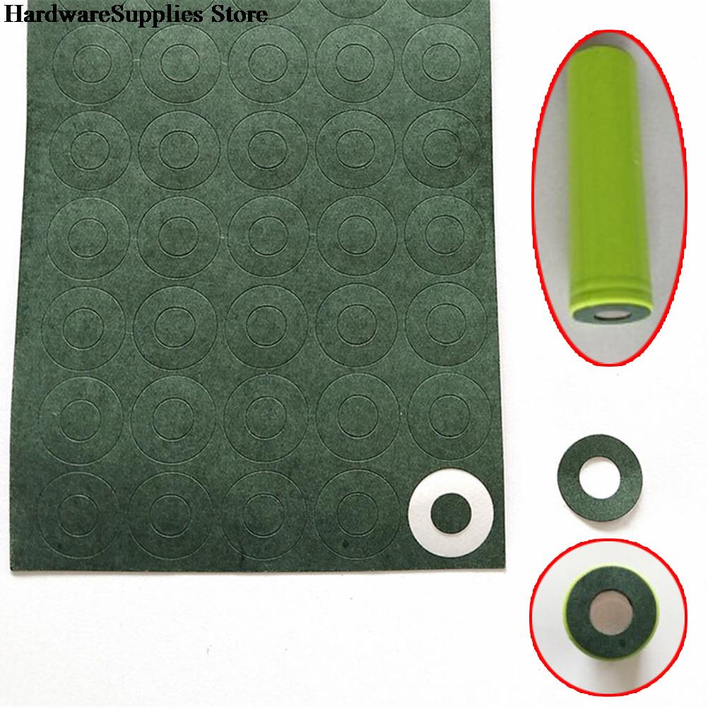 100Pcs/Sheet 18650 Li-ion Battery Insulation Gasket Barley Paper Battery Pack Cell Insulating Glue Patch Electrode Insulated Pad