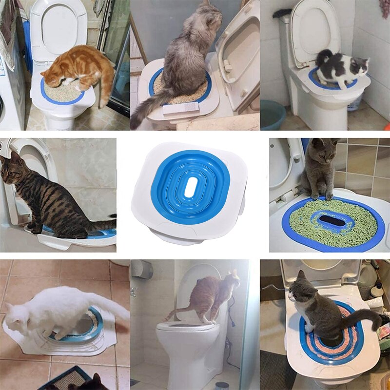 kit di addestramento per Toilette per gatti addestramento per gatti sedile per wc kit di addestramento per Toilette per gatti tappetino per lettiera per gatti gattino sedile per orinatoio allenatore per wc
