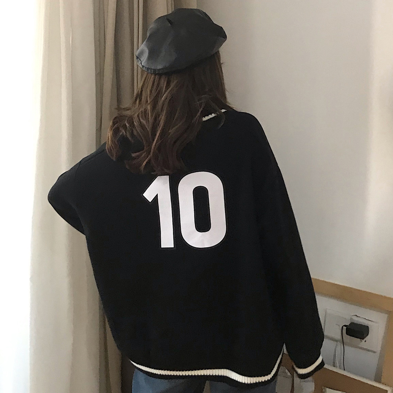 Sudaderas con capucha para mujer, con cuello alto holgado de gran tamaño, estampado a rayas, terciopelo grueso, de manga larga, con capucha para mujer, estilo informal coreano