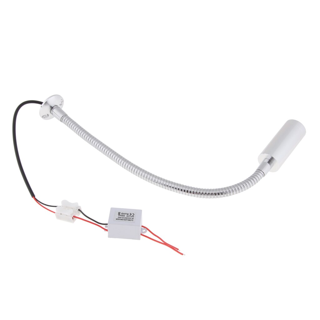 Vægmonteret læselampe led svanehals kortlampe  dc 12v 2w 150lm