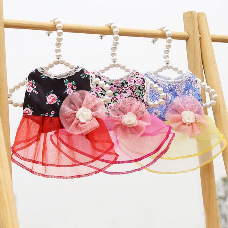 Falda Floral de verano para perro, ropa para perro pequeño, de cumpleaños, vestido de boda, disfraz de cachorro, ropa para mascota de primavera
