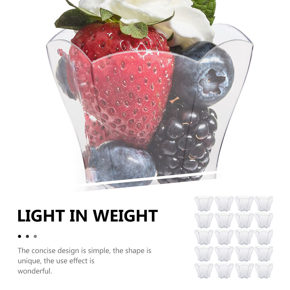 100Pcs Transparent Plastic Dessert Cups Ice Cream Cups Pudding Yogurt Storage Cups