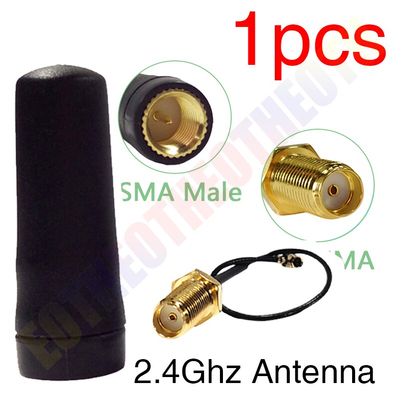 2.4Ghz Antenna PBX SMA male 3dbi Zigbee 2.4 ghz wifi antenna mini antena aerial PCI U.FL IPX to RP-SMA Pigtail Extension Cable: 1 piece