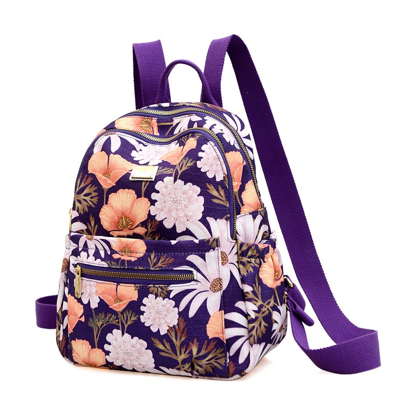 Vintage Print Vrouwen Rugzak 2022 Waterdichte Nylon Vrouwen Rugzak Chinoiserie Rugzak Mochila: 06