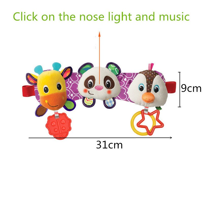 Sozzy Melodie Muziek Licht Baby Speelgoed Geluid Rammelaars Kinderen Opknoping Kinderwagens Auto Ring Herten Panda Pinguïn Bed Seat Bijtringen Speelgoed