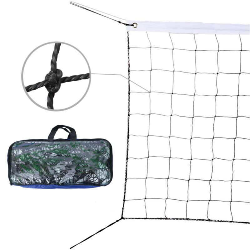 Foldable Standard Official Size Outdoor Indoor Beach Volleyball Net Sports Netting with Steel Cable and Pouch net for valleyball