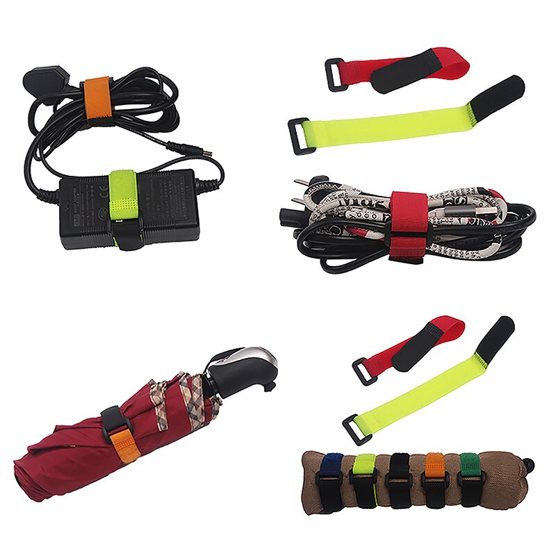 Self-Locking Buckle Type Ties Adjustable Reusable nylon flexible fabric hook And loop cable Tie
