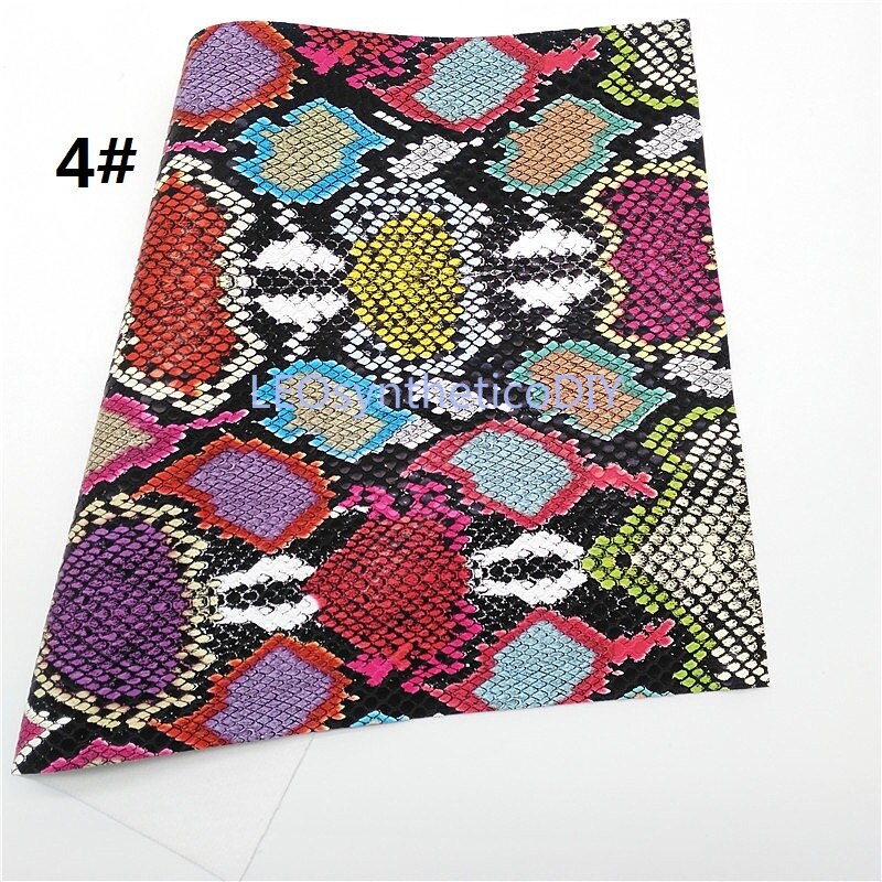 1PC 21X29CM Python Faux Leather Fabric, Synthetic Leather Fabric Leather Sheets For Making Bows LEOsyntheticoDIY T257A