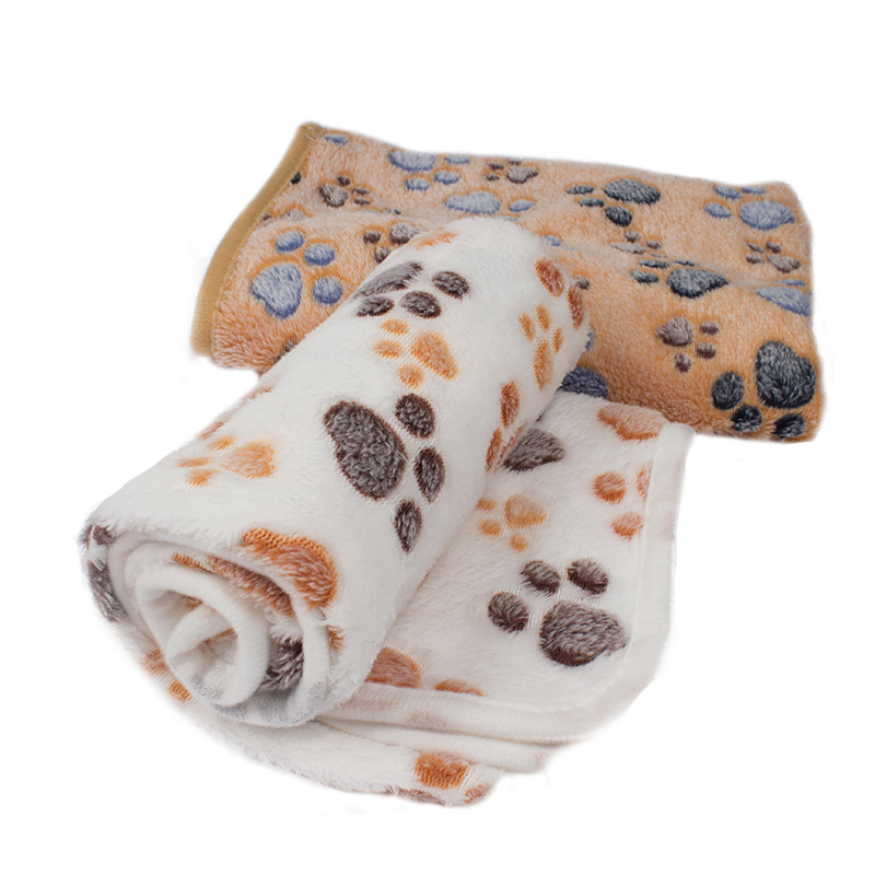 Huisdier Zachte Huisdier Deken Winter Hond Kat Bed Mat Foot Print Warm Slapen Matras Small Medium Honden Katten Coral Fleece dierbenodigdheden