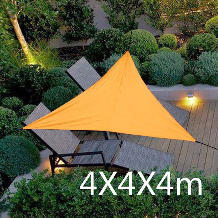 Triangle soleil abri auvent auvent abris Anti-UV soleil ombre voile imperméable tente bâche Portable en plein air Camping pique-nique tissu: 08 4X4X4m