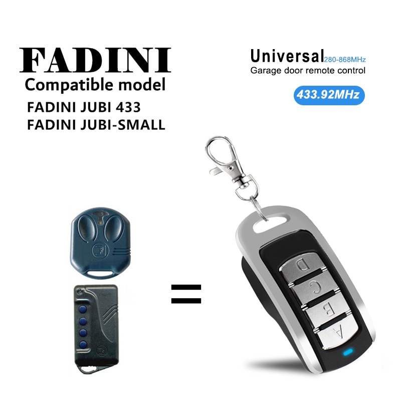 Fadini Garagedeuropener Afstandsbediening Rolling Code Kloon Jubi 433 Jubi Kleine Afstandsbediening Poort 433Mhz