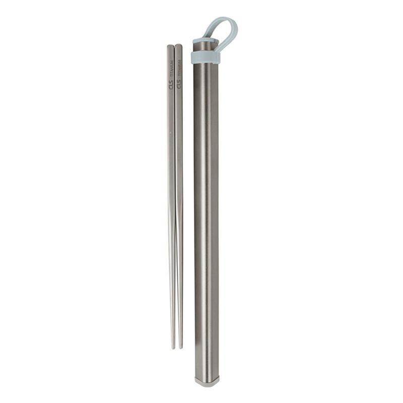 3 Pcs Eetstokjes Herbruikbare Pure Titanium Voedsel Stokken Voedsel Eetstokjes met Aluminium Opbergdoos voor Outdoor Home Camping Gebruik