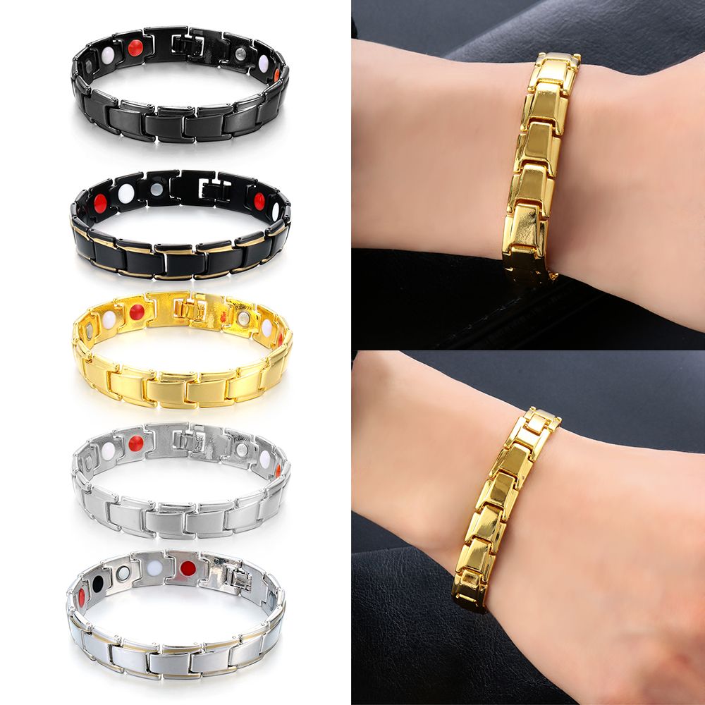 5 farben männer Schmuck Edelstahl Therapeutische Energie Heilung Armbinde Therapie Magnetische Armbinde