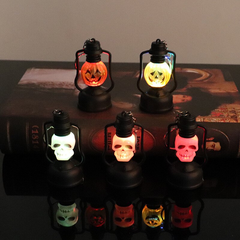 Halloween pumpa skelett huvud lykta häxa ljus bar ktv köpcentrum scen arrangemang skrivbordsdekoration rekvisita 8 x 4cm
