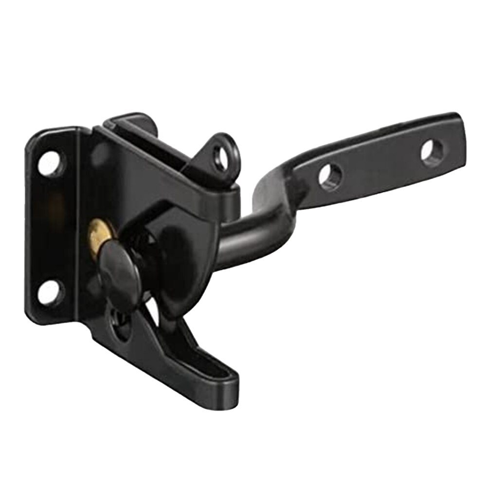 Carbon Steel With Screws Lever Lock Hardware Stopper Black For Doors Outdoor Fence Home Bolt Hinge Pin Heavy Duty Easy Install