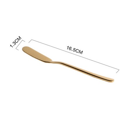 Stainless Steel Cheese Dessert Jam Spreaders Butter Knife Fruit Fork Westen Cutlery Breakfast Tool Tableware Kitchen Supplier: Butter Knife-Gold