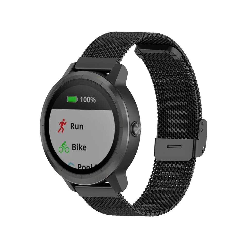 Fifata 20mm 22mm pulseira de relógio para garmin vivoactive 3 4 forerunner 245 245m 645 venu aço inoxidável pulseira de metal