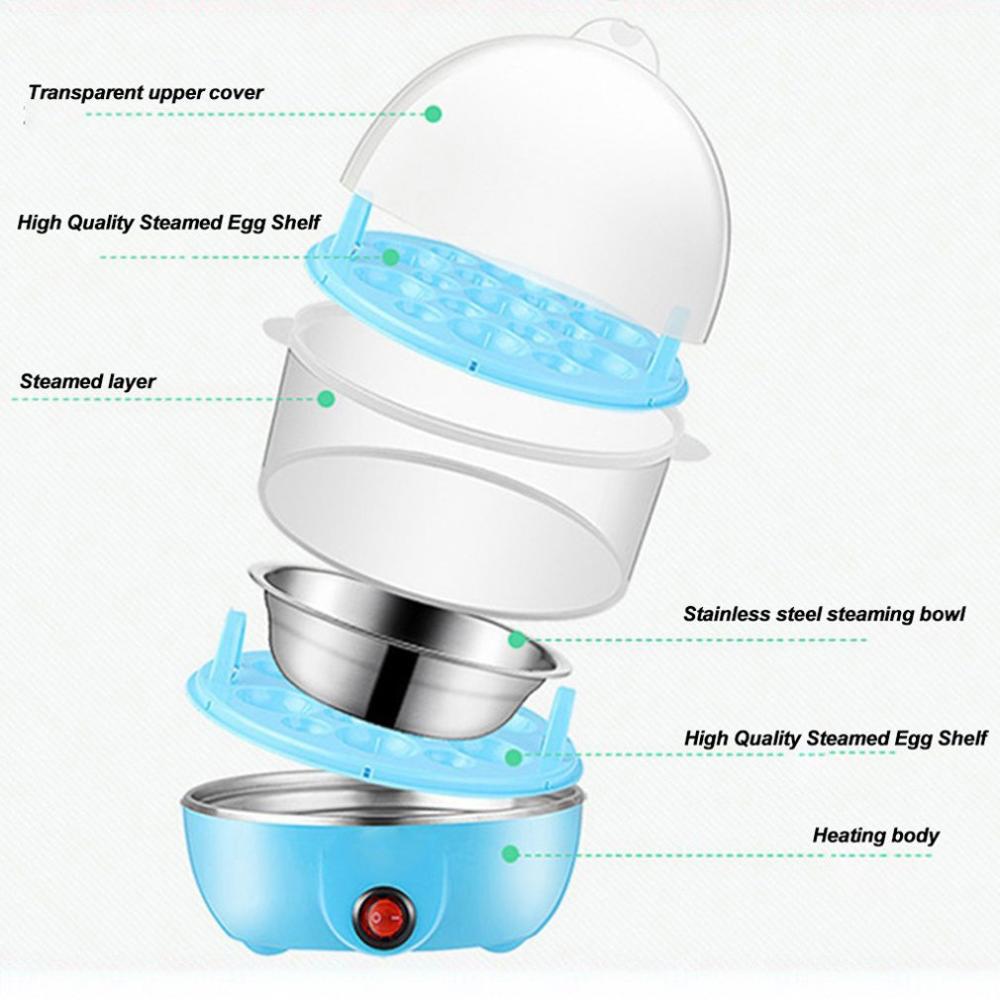 Electric Egg Cooker Omelet Scrambled Soft Small Hard-Boiled Double Layer Boiler Cooker with Auto Shut-Off for Home and Kitchen