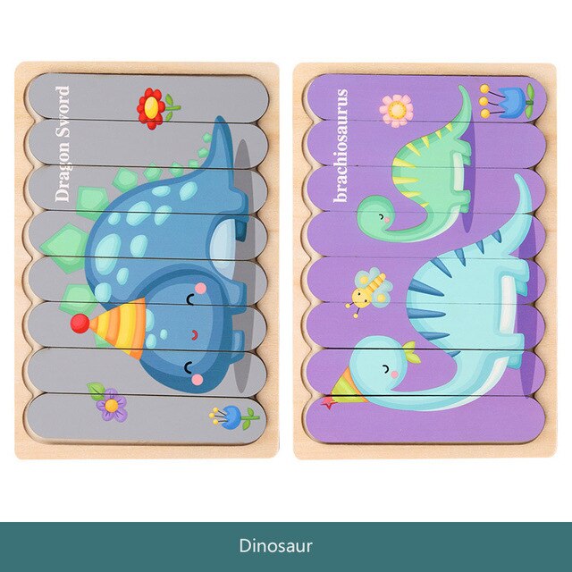 Vokmascot Montessori Holz Spielzeug 3D Jigsaw Bar Puzzles kinder Kreative Geschichte Stapeln Passenden Puzzle Frühen Pädagogisches Spielzeug: Orange