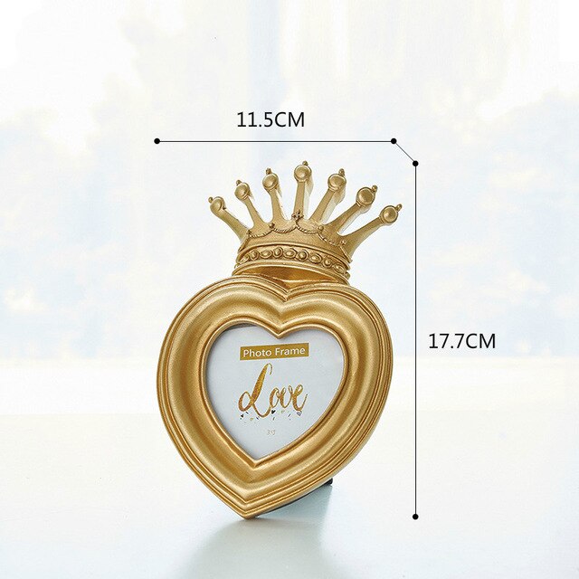 Luxe gouden kroon fotolijst barokstijl huisdecoratief certificaat hars fotolijst muur desktop decoratie 3/6/7 inch: 1